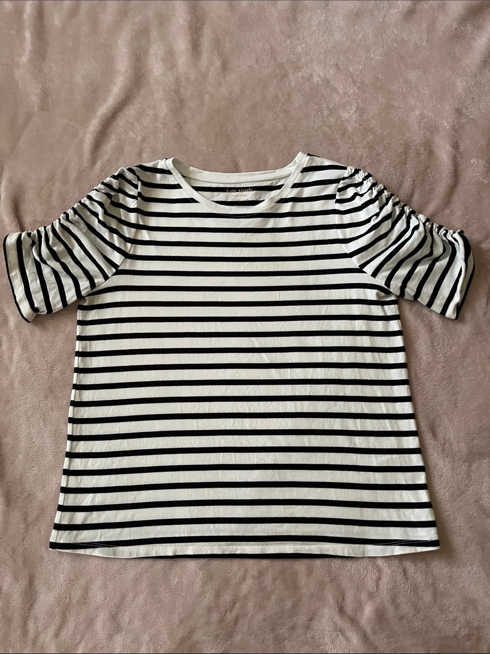 kate spade Black & White Striped Short Sleeve Tee